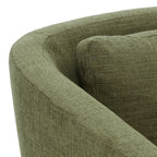 Fauteuil moderne vert mousse avec cadre en bois séché au four