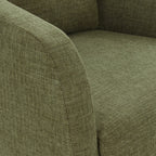 Fauteuil moderne vert mousse avec cadre en bois séché au four