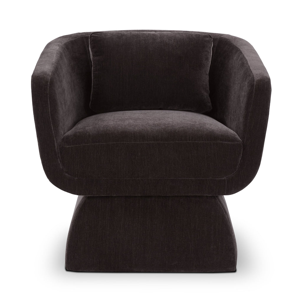 Modern Ganache Brown Lounge Chair with Kiln-Dried Wood Frame