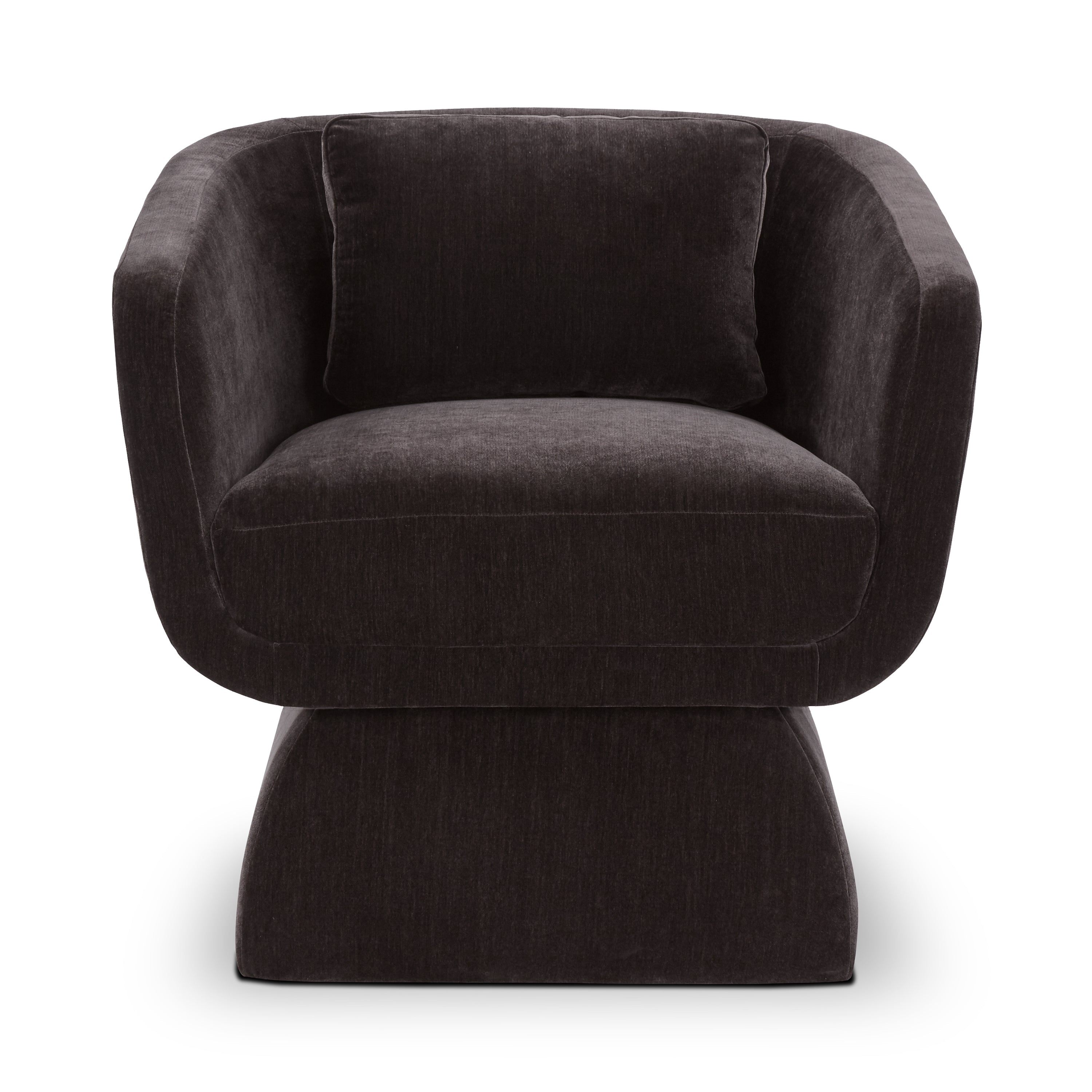 Modern Ganache Brown Lounge Chair with Kiln-Dried Wood Frame