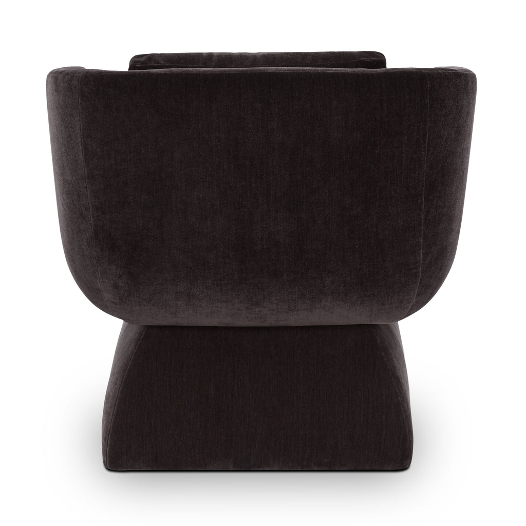 Modern Ganache Brown Lounge Chair with Kiln-Dried Wood Frame
