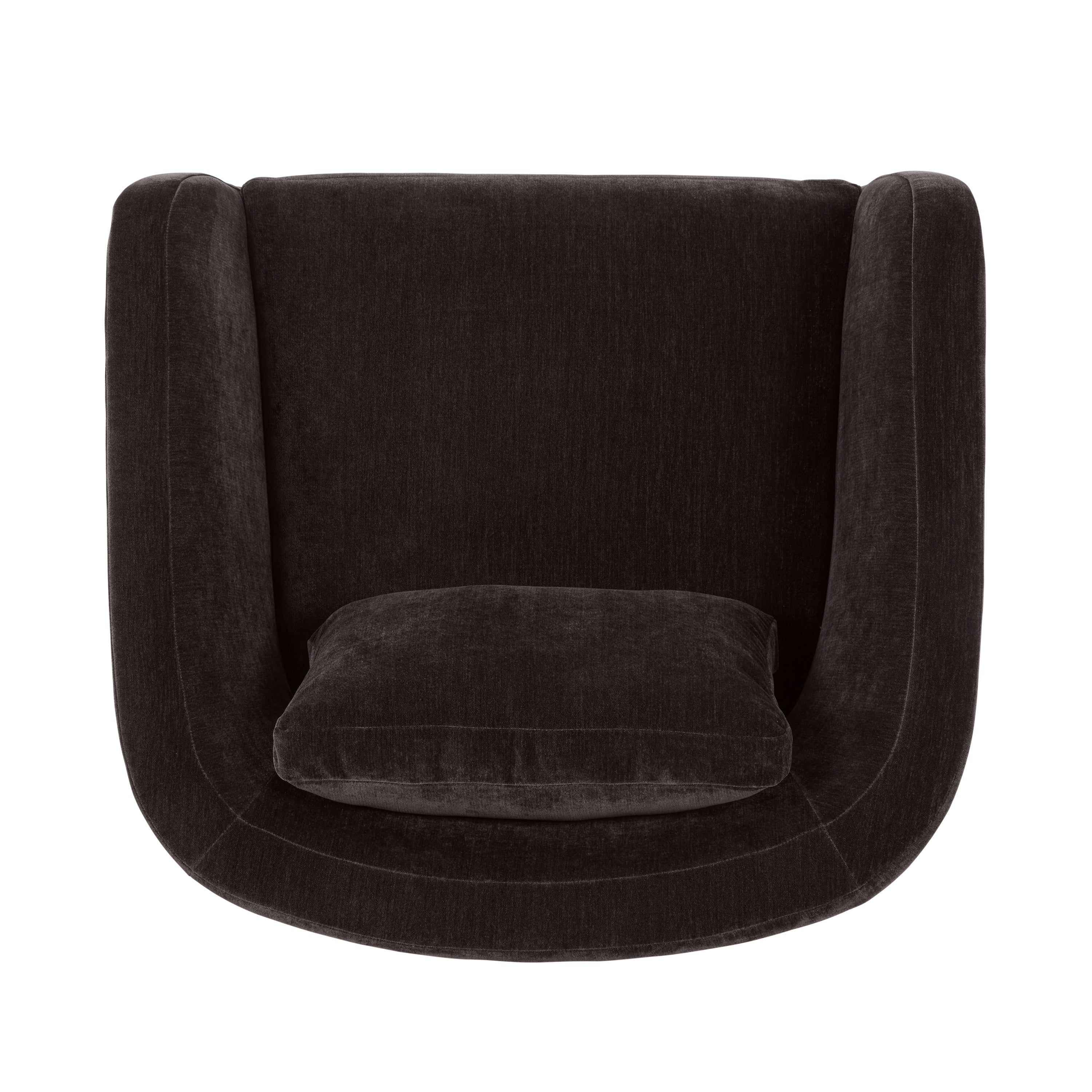 Modern Ganache Brown Lounge Chair with Kiln-Dried Wood Frame