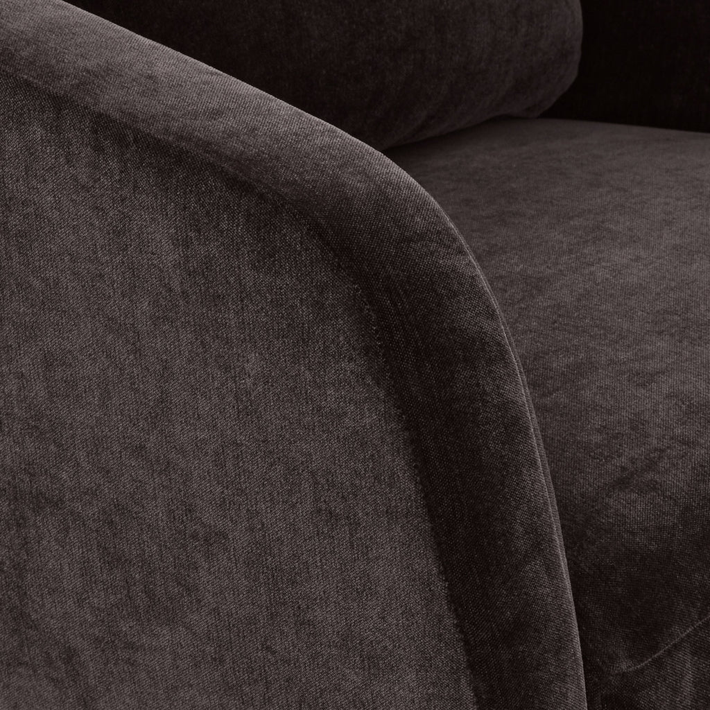Modern Ganache Brown Lounge Chair with Kiln-Dried Wood Frame
