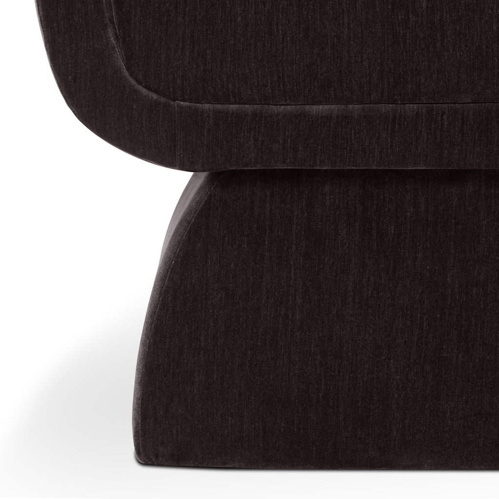 Modern Ganache Brown Lounge Chair with Kiln-Dried Wood Frame