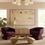 Fauteuil de salon Mello Plum moderne avec cadre en bois séché au four