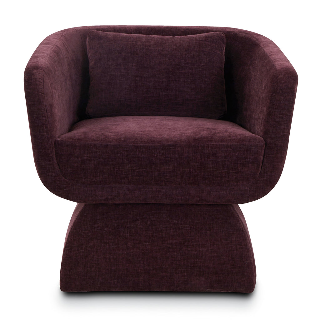 Modern Mello Plum Lounge Chair with Kiln-Dried Wood Frame