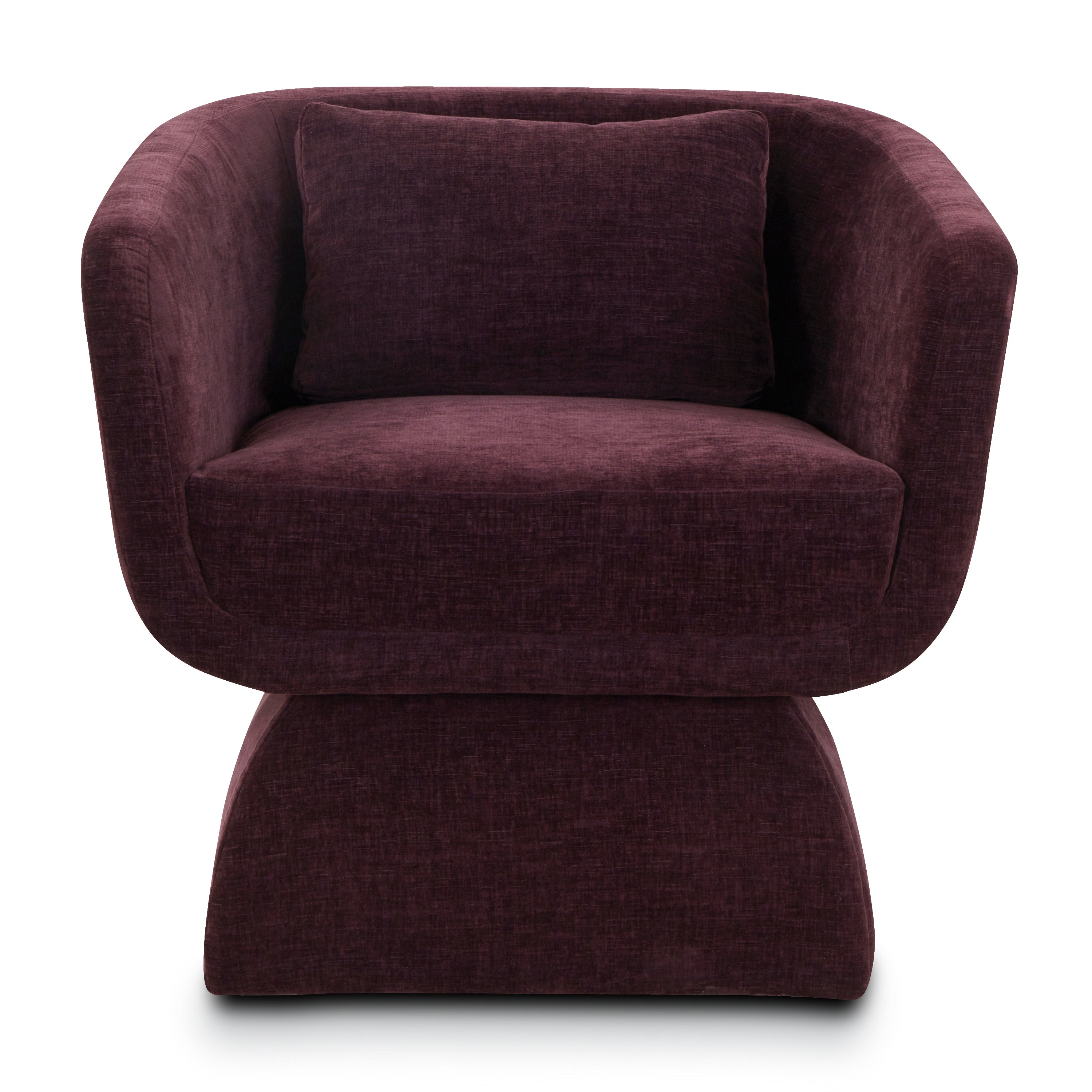 Modern Mello Plum Lounge Chair with Kiln-Dried Wood Frame