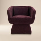 Fauteuil de salon Mello Plum moderne avec cadre en bois séché au four