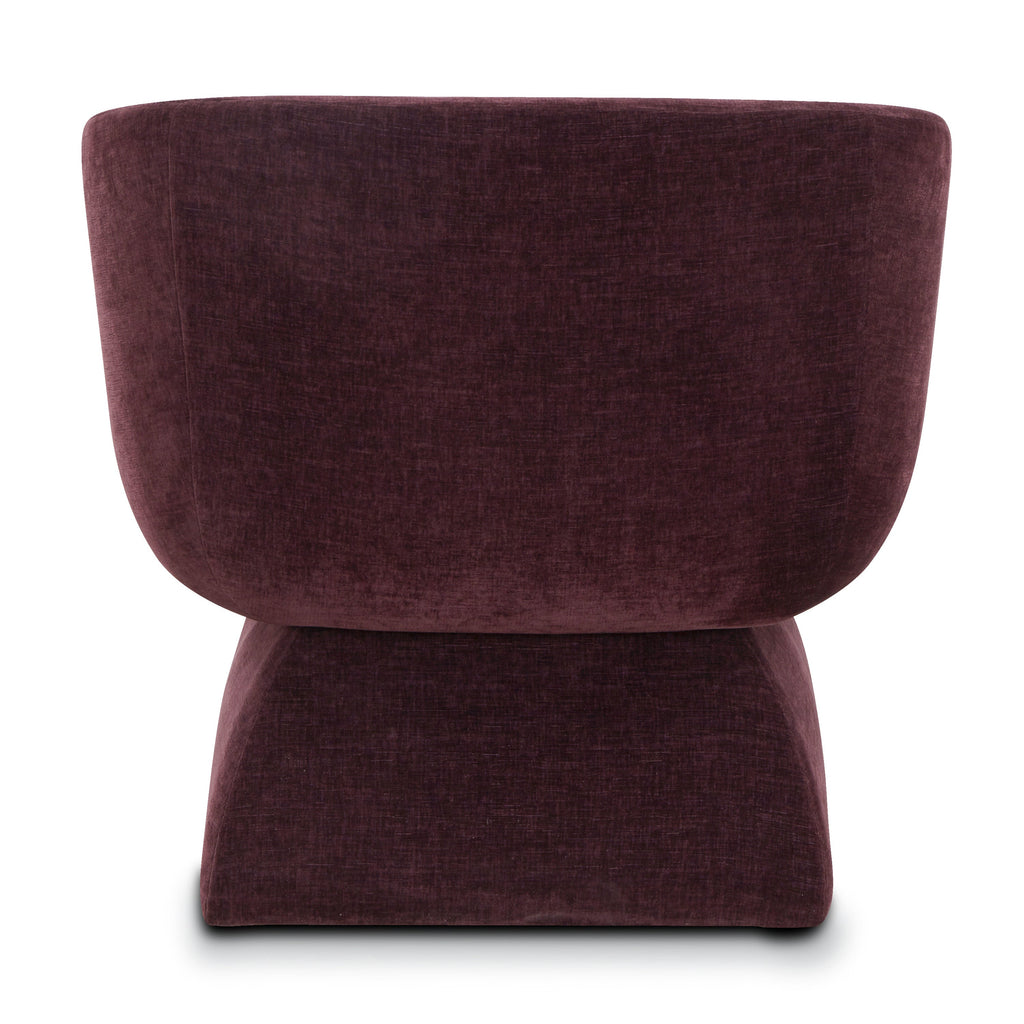 Modern Mello Plum Lounge Chair with Kiln-Dried Wood Frame