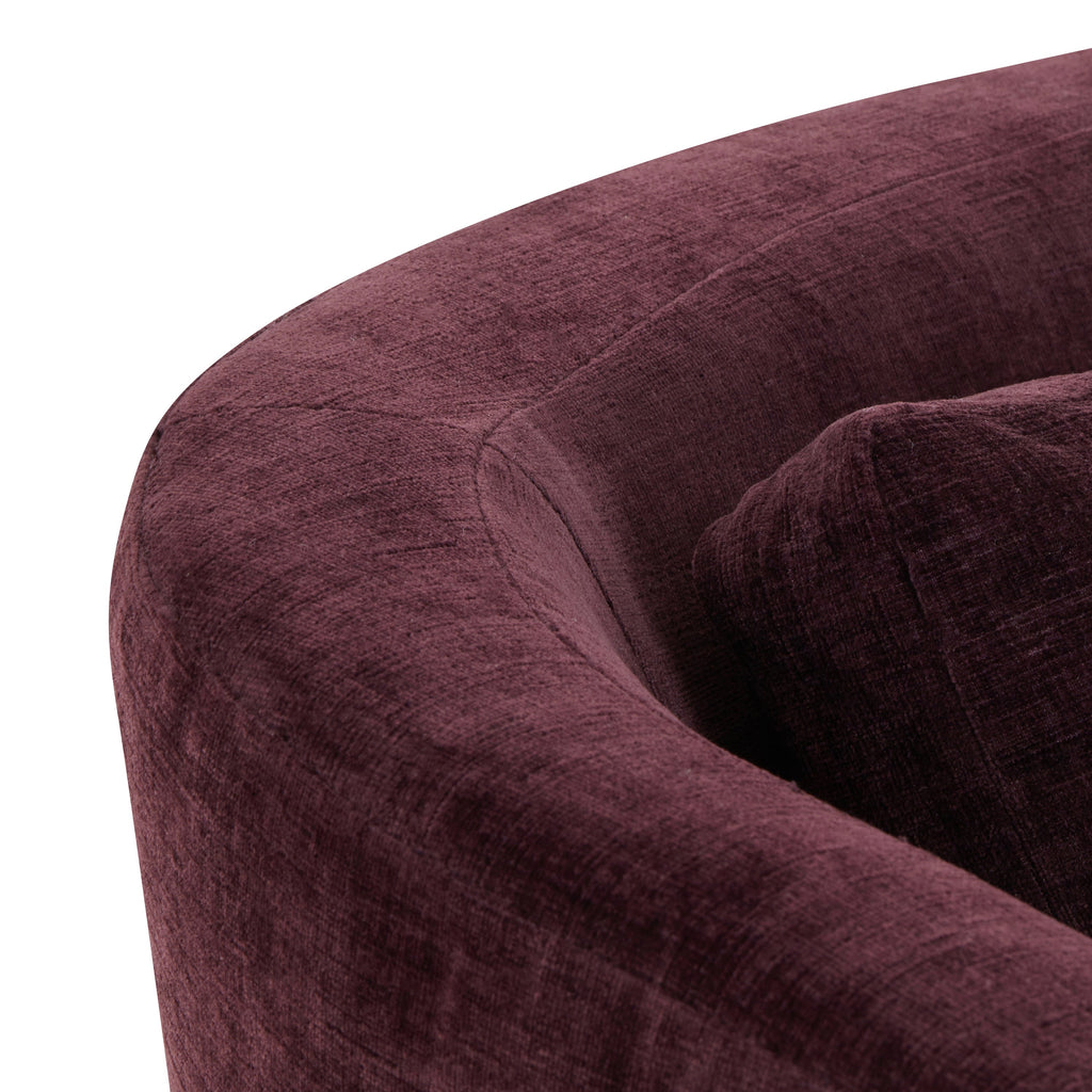 Modern Mello Plum Lounge Chair with Kiln-Dried Wood Frame