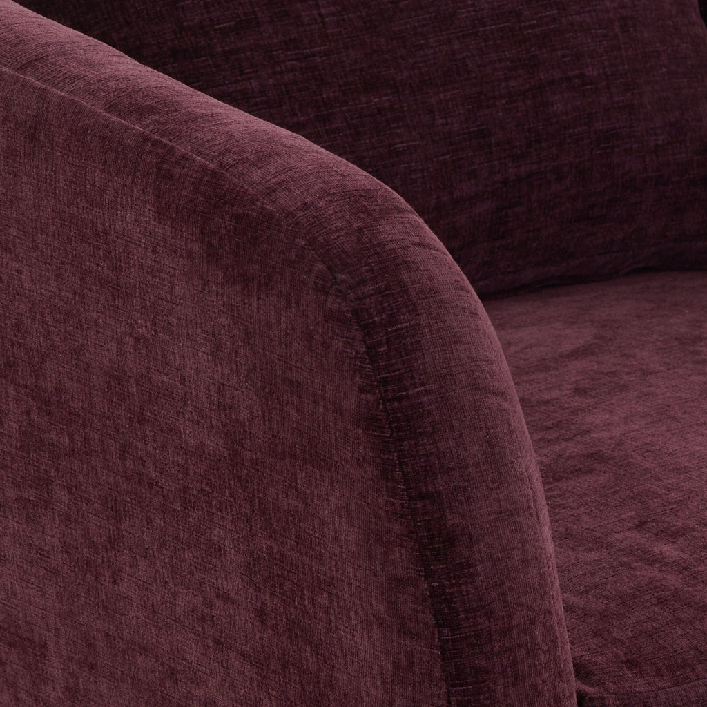 Modern Mello Plum Lounge Chair with Kiln-Dried Wood Frame