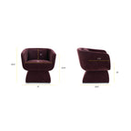 Fauteuil de salon Mello Plum moderne avec cadre en bois séché au four