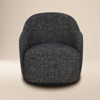 Fauteuil de salon moderne en ébène noir avec base pivotante
