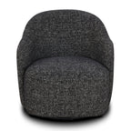Fauteuil de salon moderne en ébène noir avec base pivotante