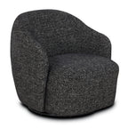 Fauteuil de salon moderne en ébène noir avec base pivotante