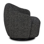 Fauteuil de salon moderne en ébène noir avec base pivotante