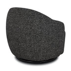 Fauteuil de salon moderne en ébène noir avec base pivotante