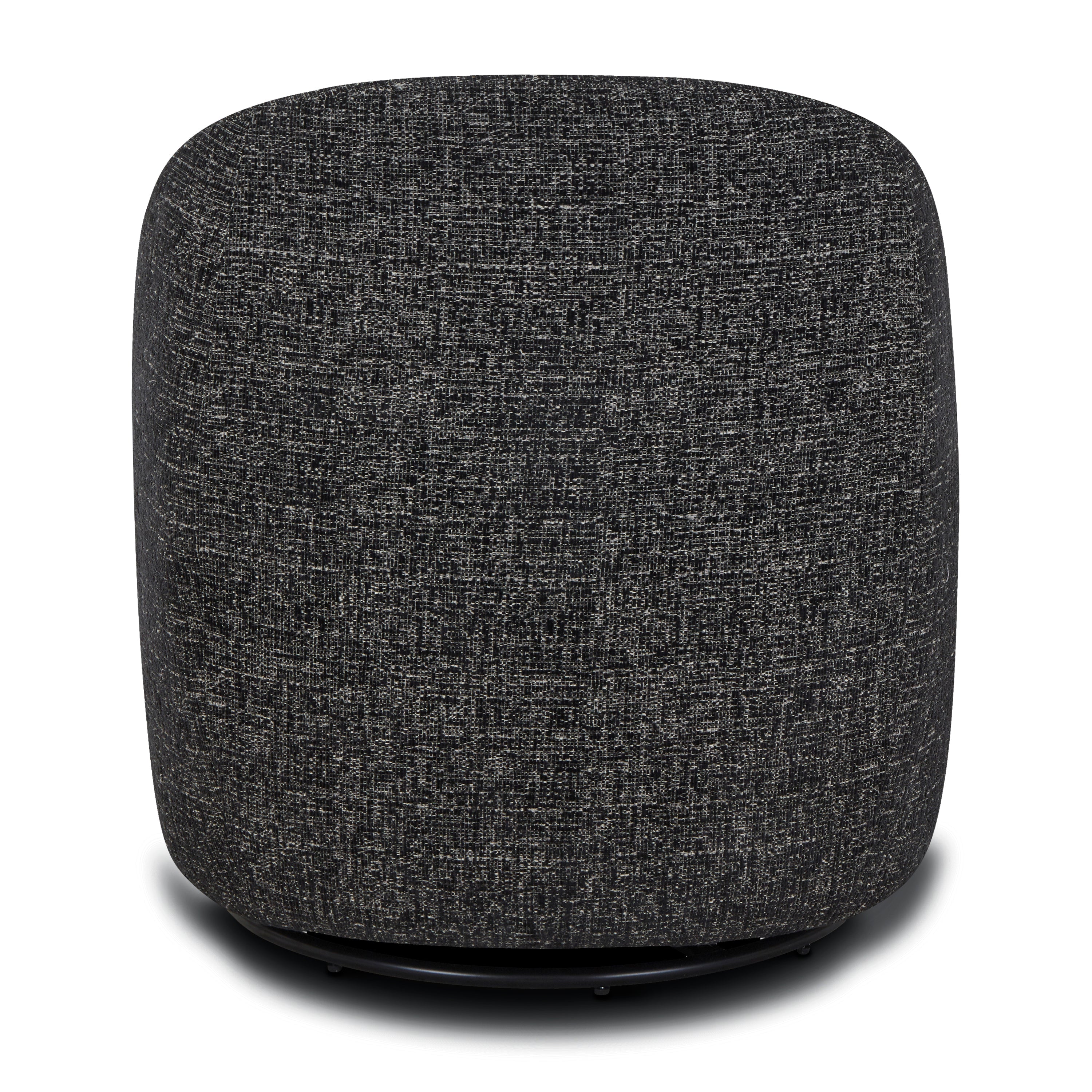 Modern Ebony Black Lounge Chair with Swivel Base for Living Room