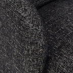 Fauteuil de salon moderne en ébène noir avec base pivotante