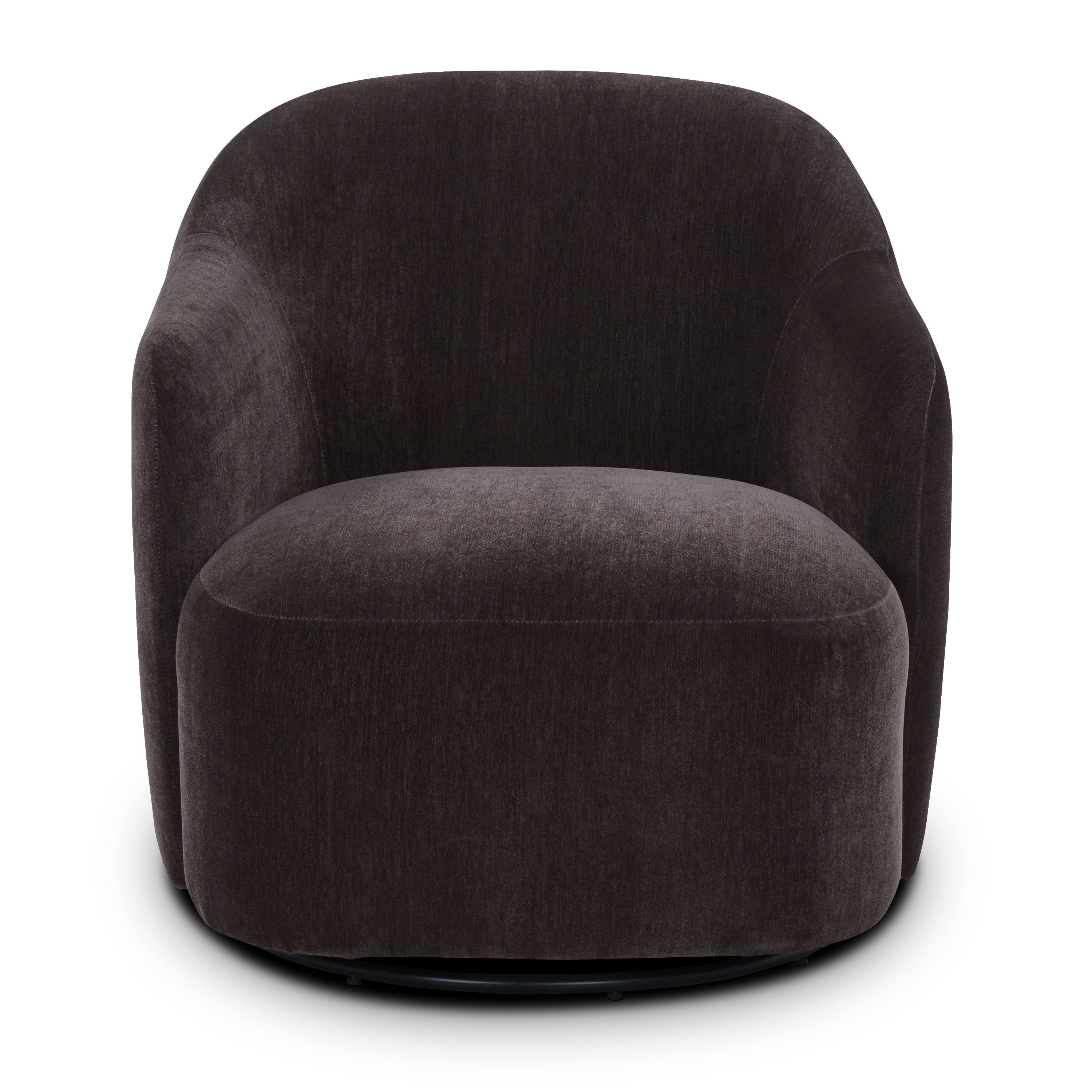 Modern Ganache Brown Lounge Chair with Swivel Base for Living Room