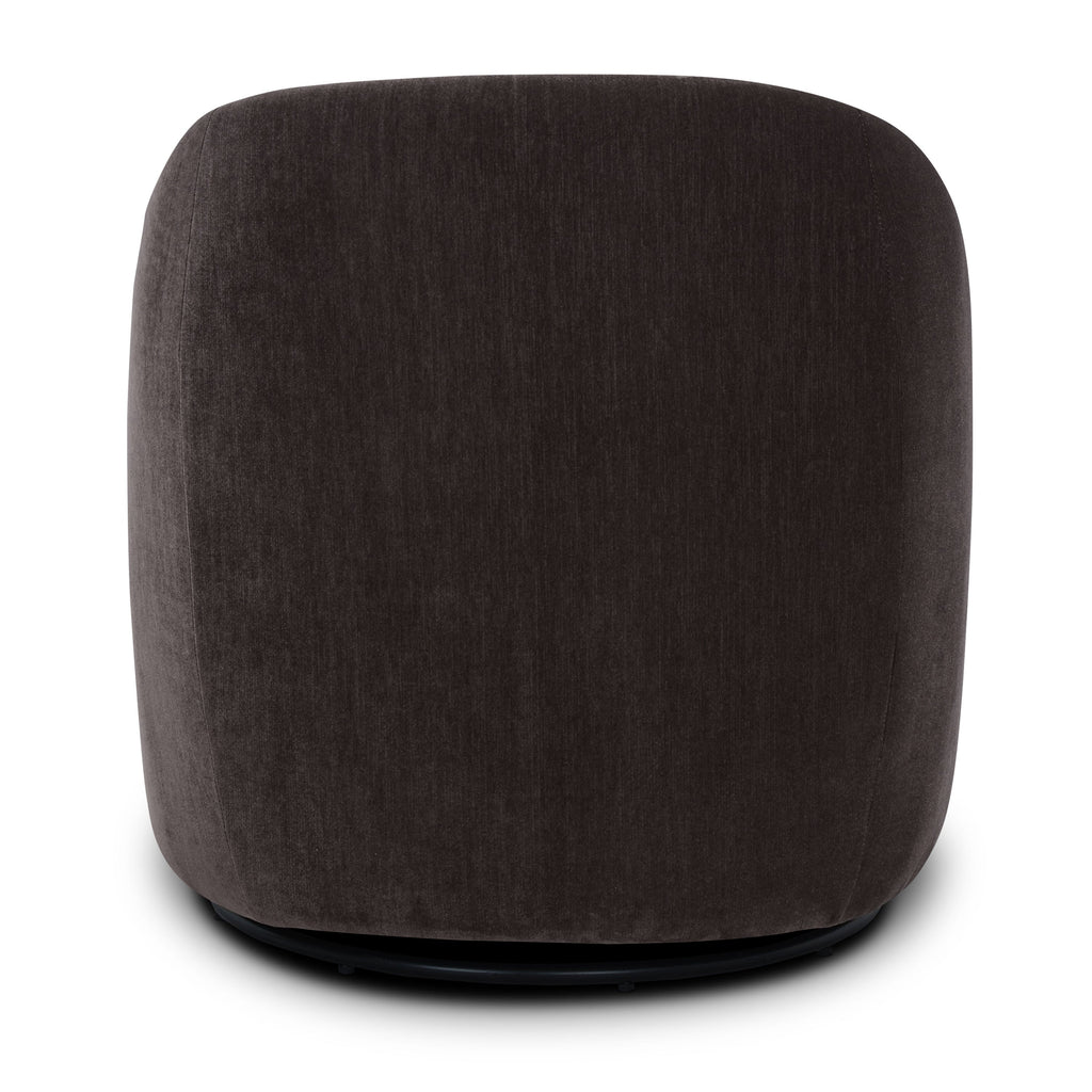 Modern Ganache Brown Lounge Chair with Swivel Base for Living Room