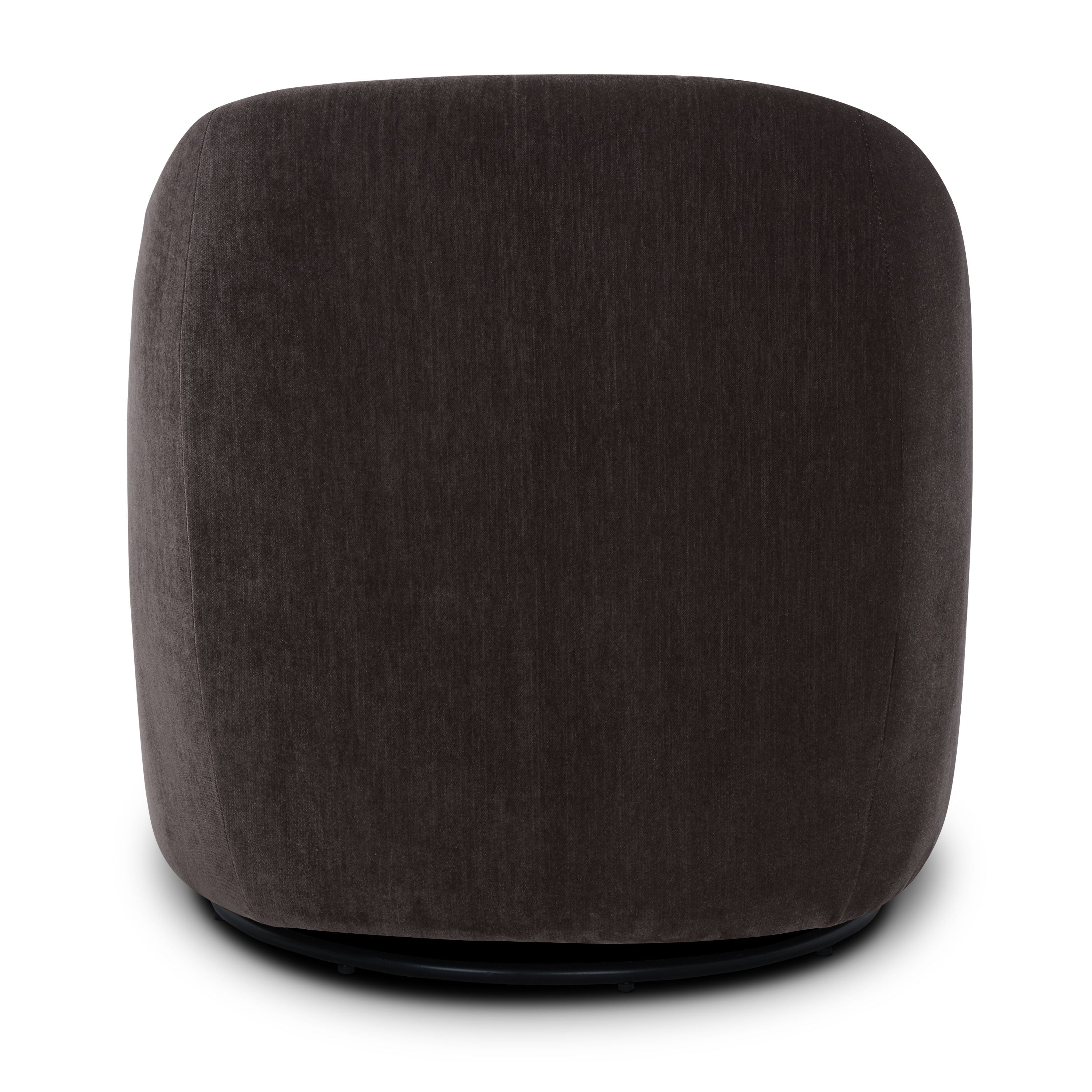 Modern Ganache Brown Lounge Chair with Swivel Base for Living Room