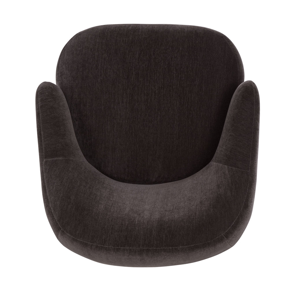 Modern Ganache Brown Lounge Chair with Swivel Base for Living Room