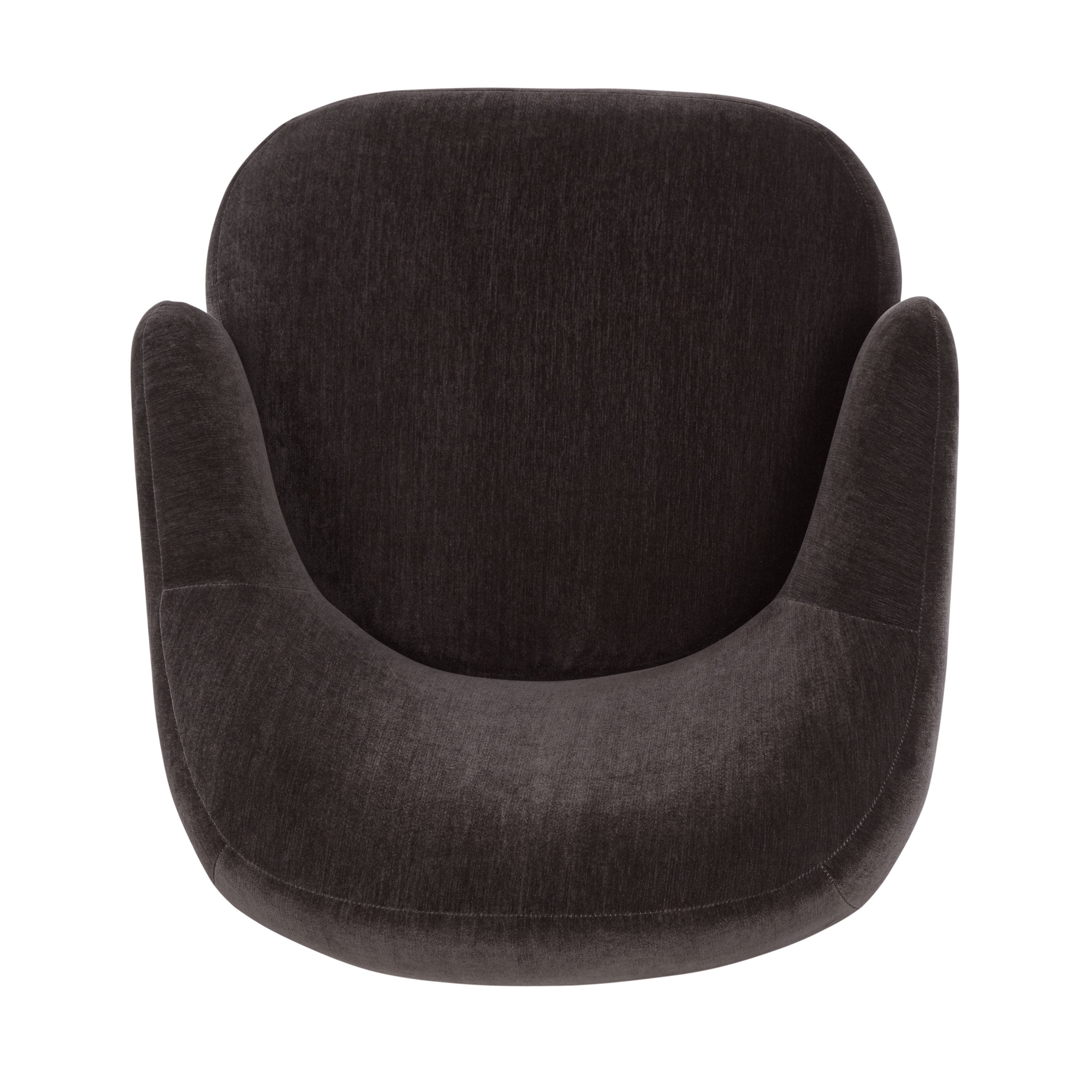 Modern Ganache Brown Lounge Chair with Swivel Base for Living Room