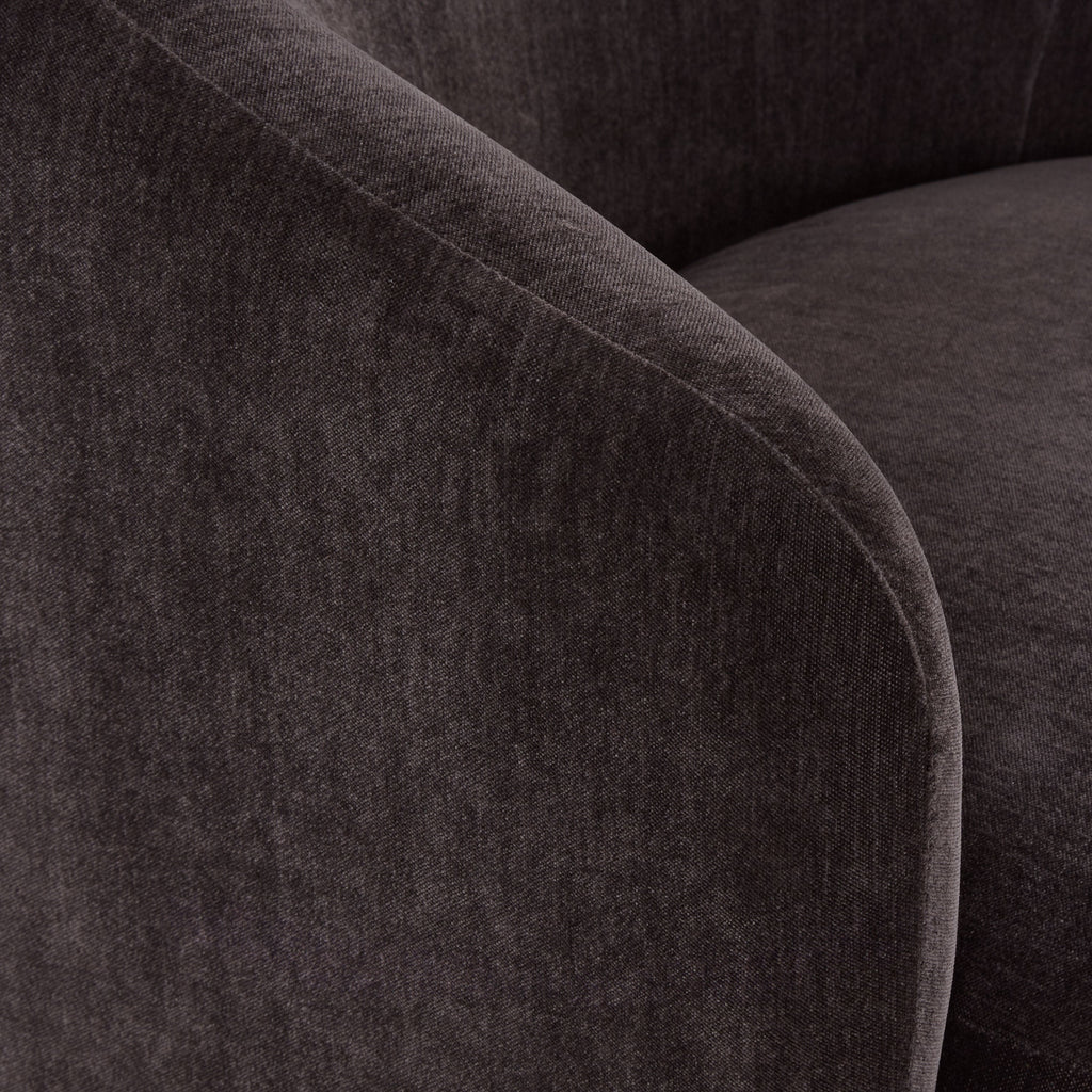 Modern Ganache Brown Lounge Chair with Swivel Base for Living Room