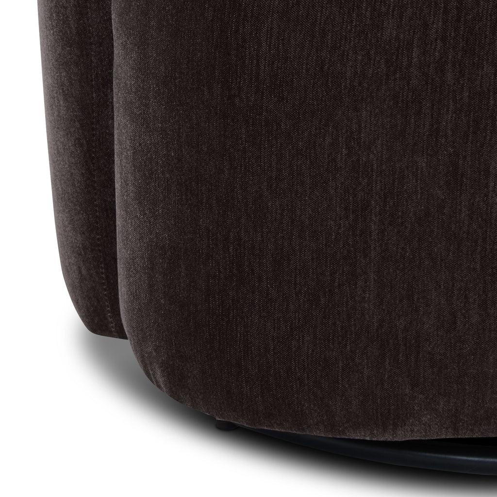 Modern Ganache Brown Lounge Chair with Swivel Base for Living Room