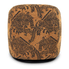 Fauteuil Jacquard Marron Moderne avec Piétement Pivotant pour Salon