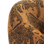 Fauteuil Jacquard Marron Moderne avec Piétement Pivotant pour Salon