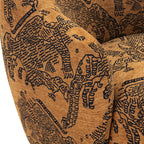 Fauteuil Jacquard Marron Moderne avec Piétement Pivotant pour Salon