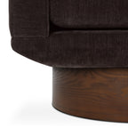 Fauteuil lounge pivotant moderne marron avec dossier capitonné