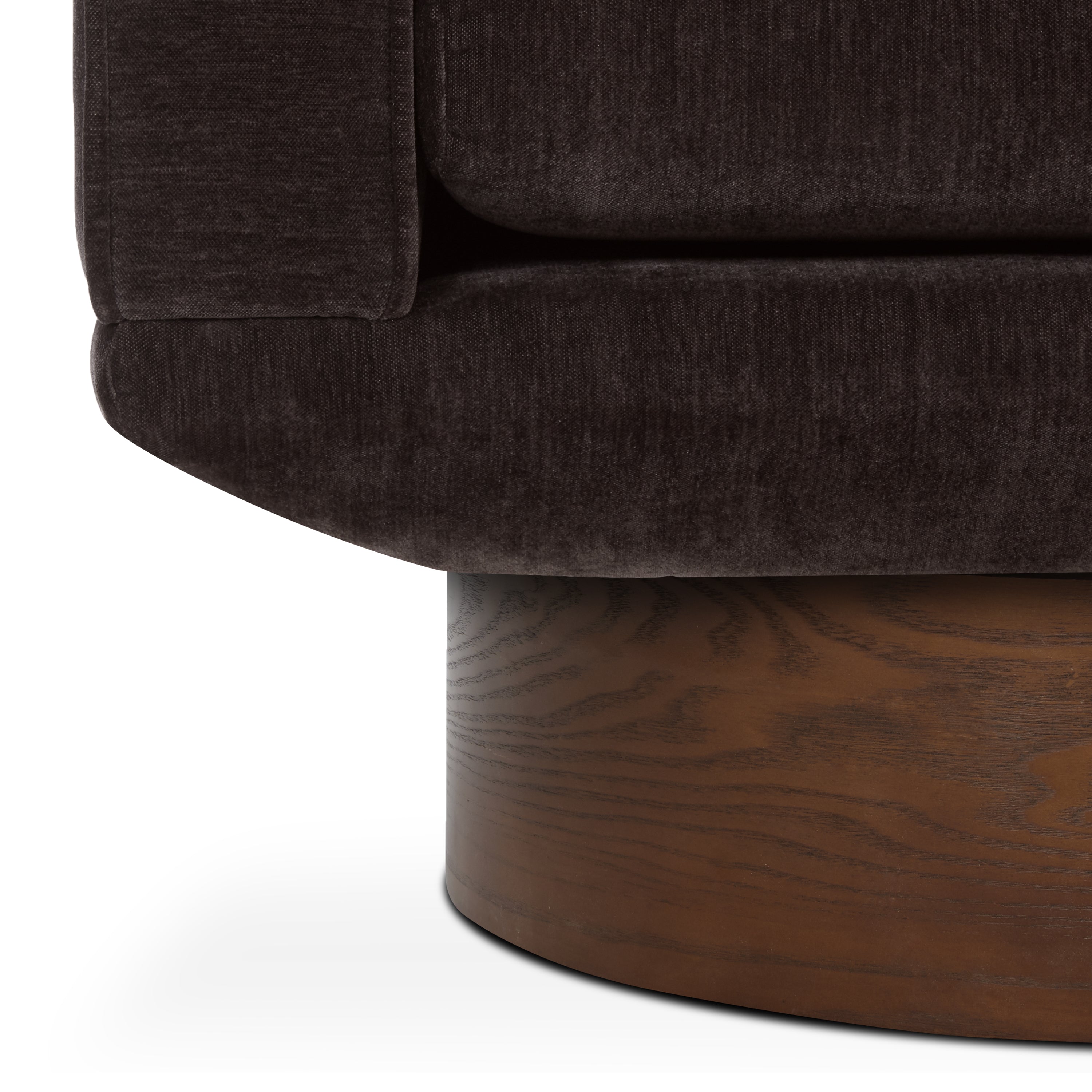 Modern Ganache Brown Swivel Lounge Chair with Tufted Back