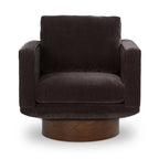 Fauteuil lounge pivotant moderne marron avec dossier capitonné