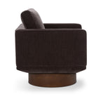 Fauteuil lounge pivotant moderne marron avec dossier capitonné