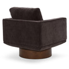 Fauteuil lounge pivotant moderne marron avec dossier capitonné