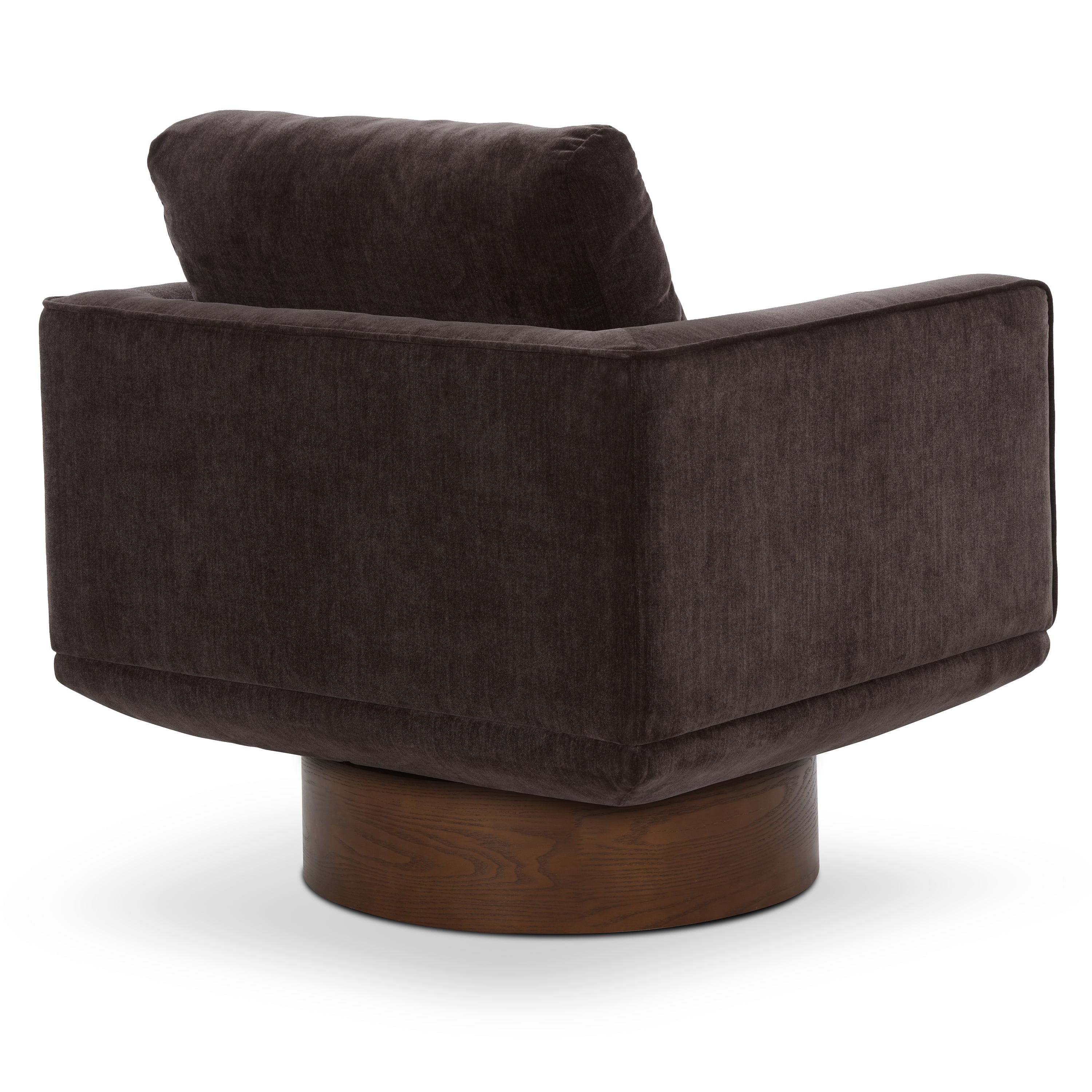 Modern Ganache Brown Swivel Lounge Chair with Tufted Back