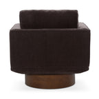 Fauteuil lounge pivotant moderne marron avec dossier capitonné