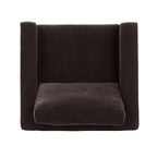 Fauteuil lounge pivotant moderne marron avec dossier capitonné