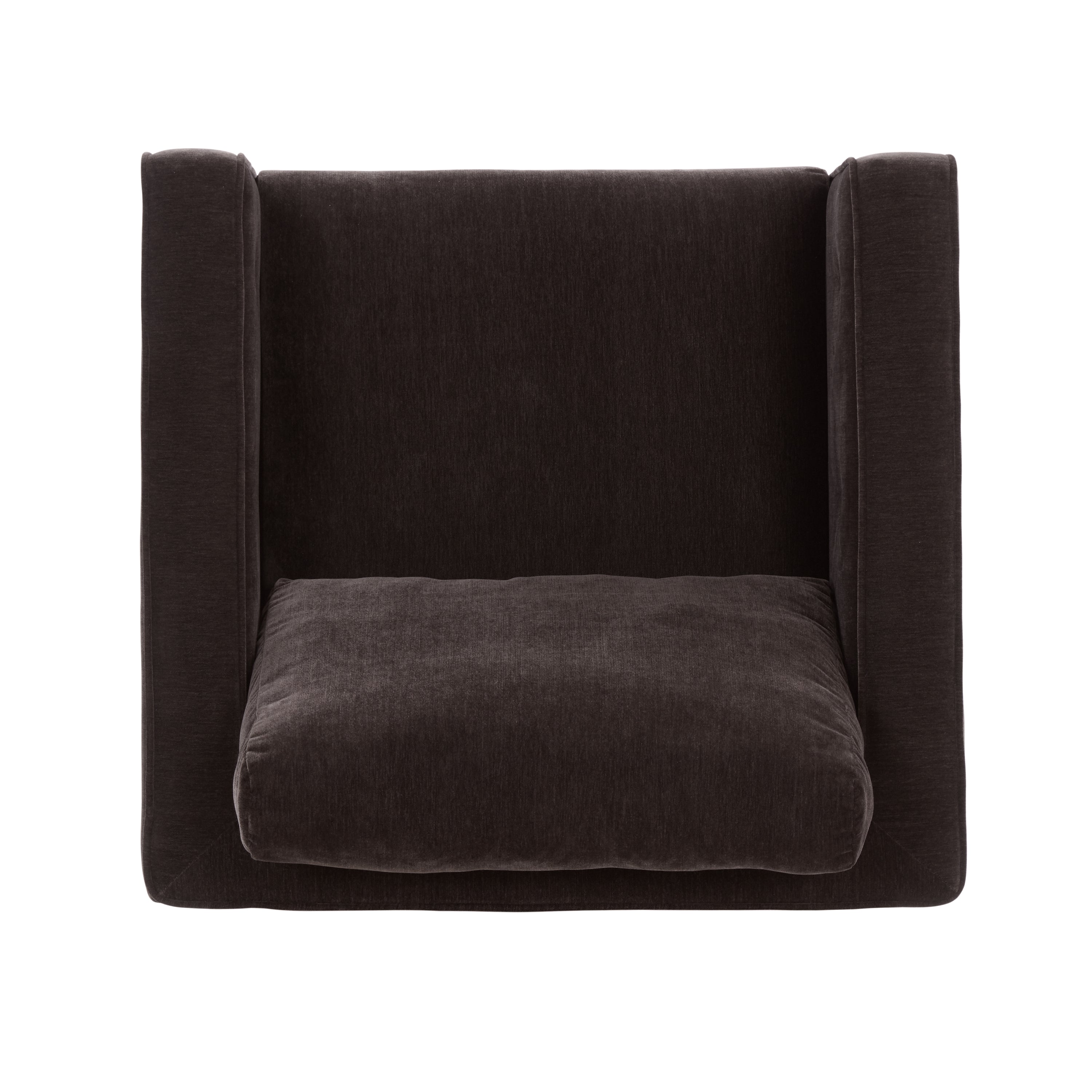 Modern Ganache Brown Swivel Lounge Chair with Tufted Back