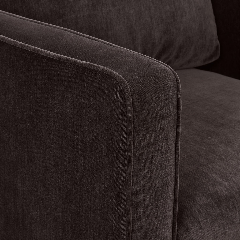 Modern Ganache Brown Swivel Lounge Chair with Tufted Back