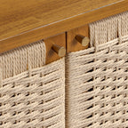 Bahut moderne marron clair avec rangement pour salle à manger ou entrée