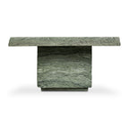 Table basse moderne en vert algue avec une structure résistante aux intempéries