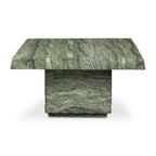 Table basse moderne en vert algue avec une structure résistante aux intempéries