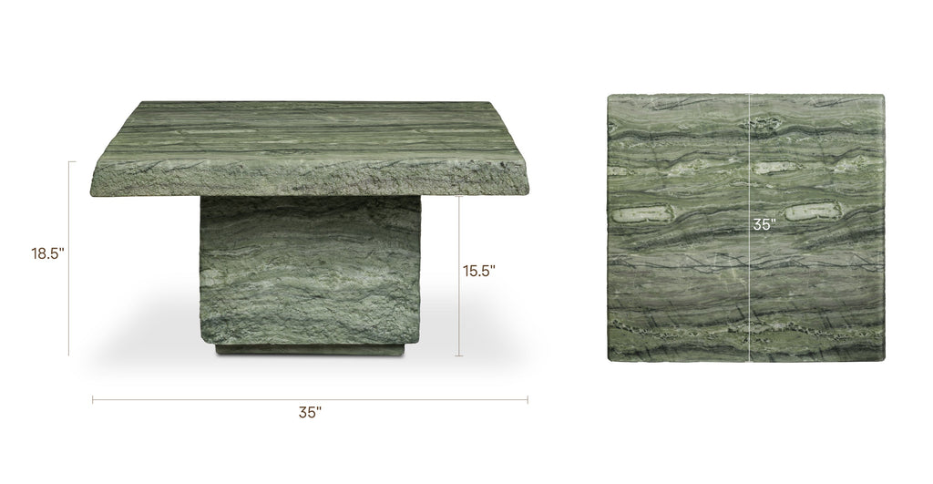 Modern Seaweed Green Coffee Table with Weather-Resistant Build