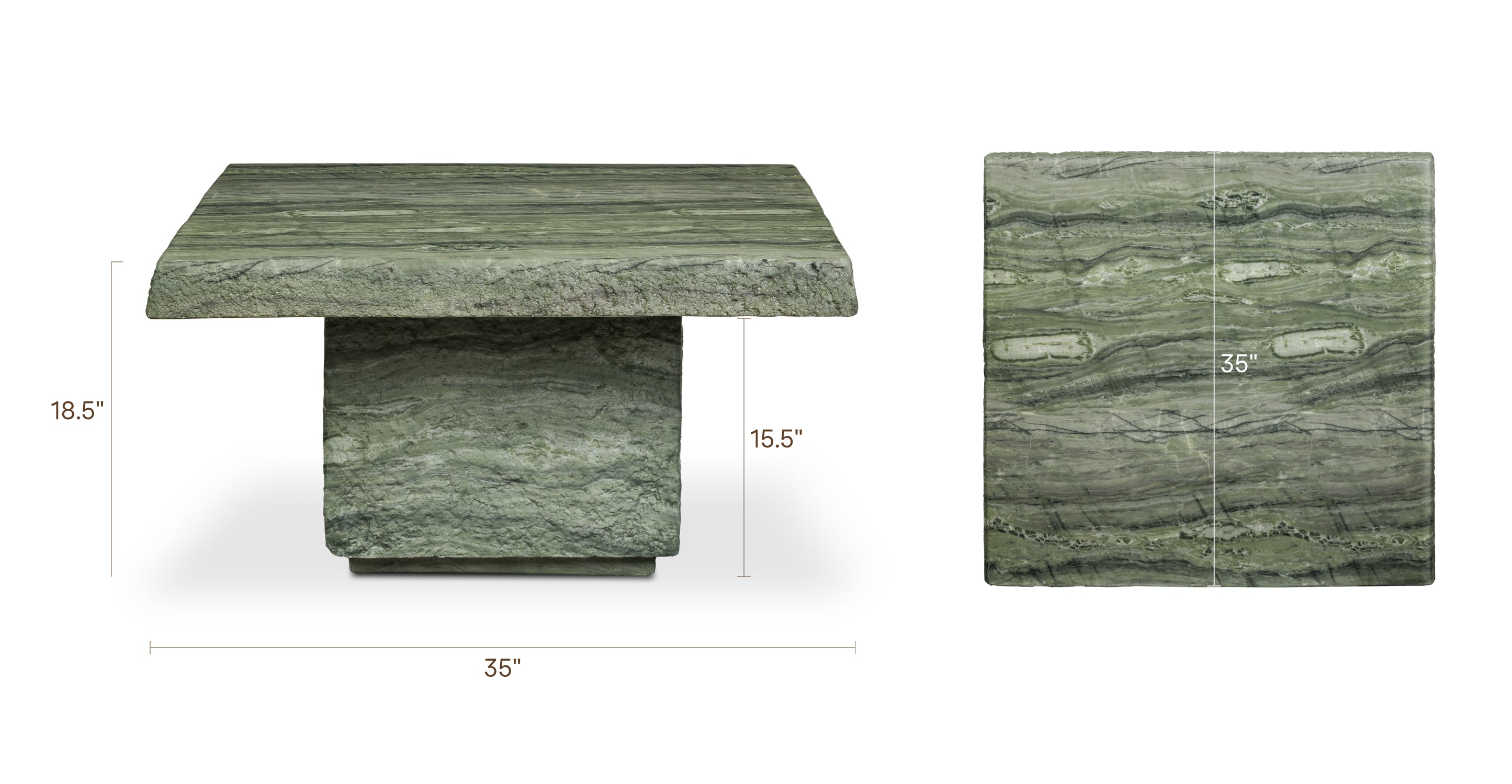 Modern Seaweed Green Coffee Table with Weather-Resistant Build