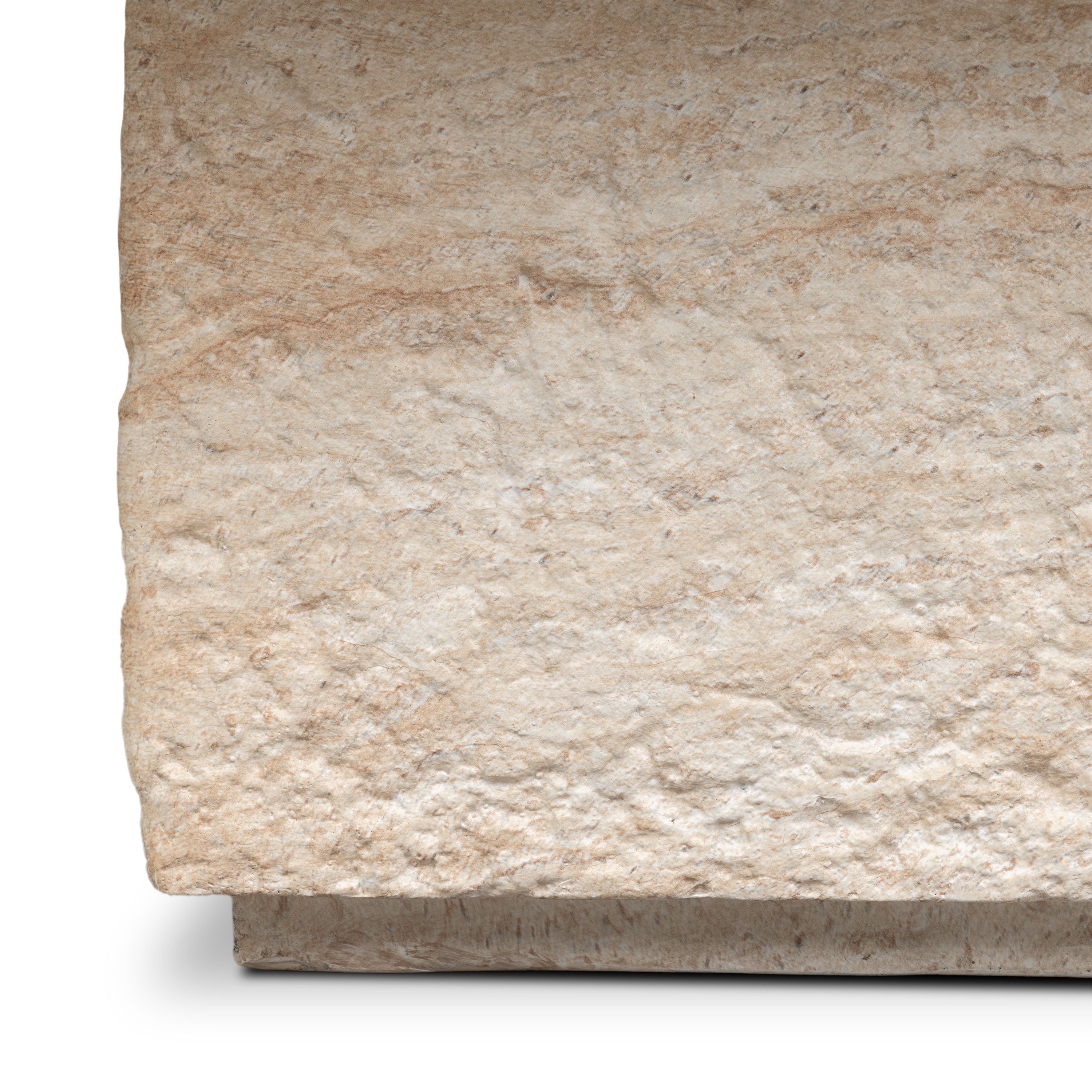 Modern Travertine Travertine Coffee Table with Weather-Resistant Build