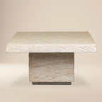 Table basse en travertin moderne avec construction résistante aux intempéries